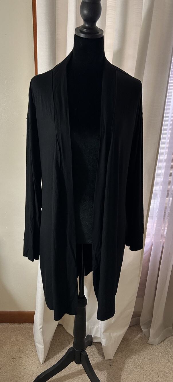 Skims NWT Soft Lounge Rib Robe Onyx Size Medium